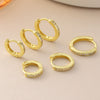 Wholesale Geometric Diamondstudded Round Earrings Copper 18K Gold Plated Unisex