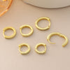 Wholesale Geometric Diamondstudded Round Earrings Copper 18K Gold Plated Unisex