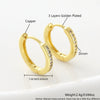 Wholesale Geometric Diamondstudded Round Earrings Copper 18K Gold Plated Unisex