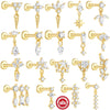 Wholesale Geometric Diamondstudded S925 Sterling Silver Flathead Threaded Ear Bone Stud Ear Jewelry With Environmentally Friendly Electroplating