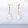 Wholesale Geometric Diamondtreated S925 Sterling Silver Cshaped Freshwater Pearl Earrings For Women