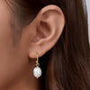Wholesale Geometric Diamondtreated S925 Sterling Silver Cshaped Freshwater Pearl Earrings For Women