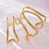 Wholesale Geometric Doublecircle Curved Open Bracelet Stainless Steel 18K Gold Plated
