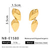 Wholesale Geometric Doublelayer Polished Stainless Steel 18K Gold Plated Furnace Vacuum Plated Women's Earrings