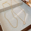 Wholesale Geometric Doublelayer Zircon Inlaid Copper Necklace With Real Gold Electroplated Ochain For Women