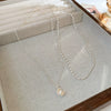 Wholesale Geometric Doublelayer Zircon Inlaid Copper Necklace With Real Gold Electroplated Ochain For Women