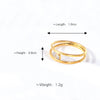 Wholesale Geometric Doublelayer Zircon Ushaped Open Ring For Women Titanium Steel Electroplated