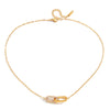 Wholesale Geometric Doublering Stainless Steel Electroplated 18K Gold Clavicle Necklace For Women