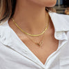 Wholesale Geometric Doublering Stainless Steel Electroplated 18K Gold Clavicle Necklace For Women