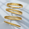 Wholesale Geometric Doublerow Heart Clasp Bracelet Set Electroplated With 18K Real Gold Stainless Steel Jewelry
