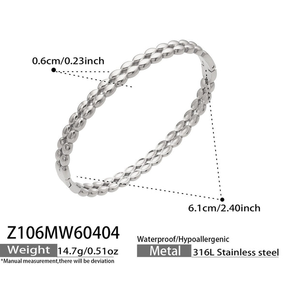 Wholesale Geometric Doublerow Heart Clasp Bracelet Set Electroplated With 18K Real Gold Stainless Steel Jewelry