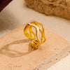 Wholesale Geometric Dripping Oil Stainless Steel Open Ring Women's Jewelry Accessory
