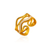 Wholesale Geometric Dripping Oil Stainless Steel Open Ring Women's Jewelry Accessory