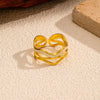 Wholesale Geometric Dripping Oil Stainless Steel Open Ring Women's Jewelry Accessory