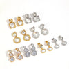 Wholesale Geometric Drop Shape Stainless Steel Gold Plated Earrings For Women With Light Luxury Style