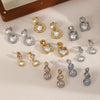 Wholesale Geometric Drop Shape Stainless Steel Gold Plated Earrings For Women With Light Luxury Style