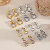 Wholesale Geometric Drop Shape Stainless Steel Gold Plated Earrings For Women With Light Luxury Style