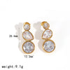 Wholesale Geometric Drop Shape Stainless Steel Gold Plated Earrings For Women With Light Luxury Style