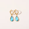 Wholesale Geometric Dropshaped Stainless Steel Electroplated Birthstone Earrings Unisex