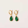 Wholesale Geometric Dropshaped Stainless Steel Electroplated Birthstone Earrings Unisex