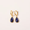 Wholesale Geometric Dropshaped Stainless Steel Electroplated Birthstone Earrings Unisex