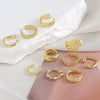 Wholesale Geometric Ear Clip Set Copper Electroplated Spiral Wrapped Earrings For Women Minimalist Style