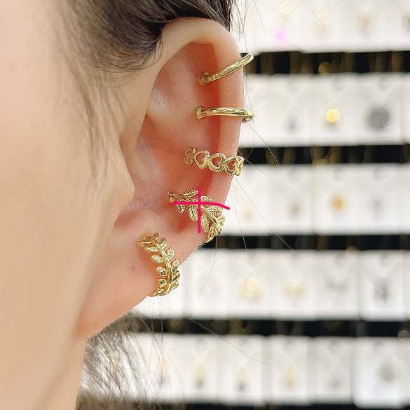 Wholesale Geometric Ear Clip Set Copper Electroplated Spiral Wrapped Earrings For Women Minimalist Style