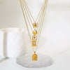 Wholesale Geometric Electroplated Heart Shell Palm Tree Pendant Necklace In Stainless Steel And Titanium Steel For Women