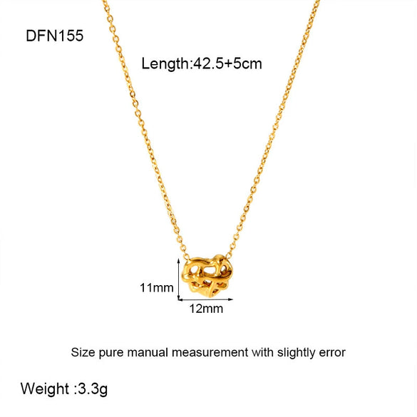 Wholesale Geometric Electroplated Heart Shell Palm Tree Pendant Necklace In Stainless Steel And Titanium Steel For Women