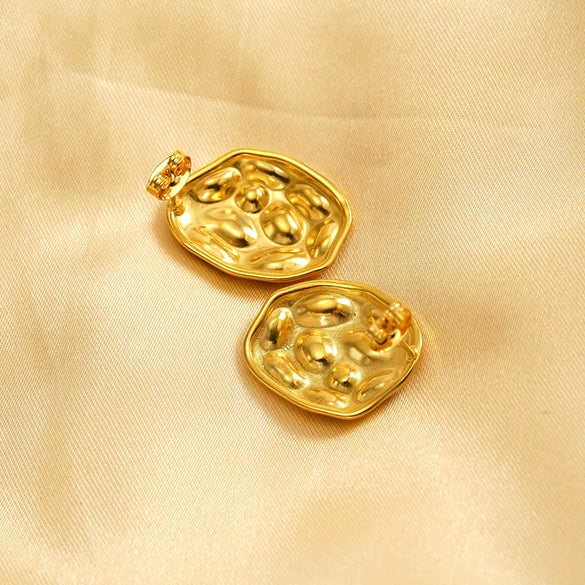 Wholesale Geometric Electroplated 18K Gold Titanium Steel Earrings For Women