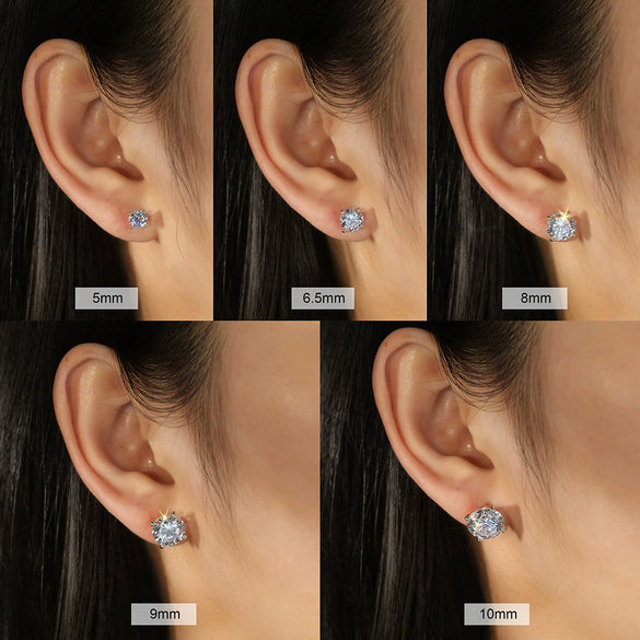 Wholesale Geometric Electroplated S925 Sterling Silver Earrings With Zircon And Diamonds For Unisex