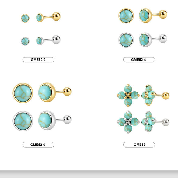 Wholesale Geometric Electroplated 925 Silver Jewelry Bracelets Earrings Ear Studs For Women