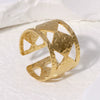 Wholesale Geometric Electroplated Stainless Steel Adjustable Open Ring For Women