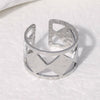 Wholesale Geometric Electroplated Stainless Steel Adjustable Open Ring For Women