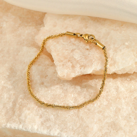 Wholesale Geometric Electroplated Stainless Steel Cauliflower Chain Bracelet For Women