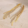 Wholesale Geometric Electroplated Stainless Steel Diamond Tassel Earrings For Women
