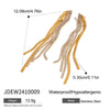 Wholesale Geometric Electroplated Stainless Steel Diamond Tassel Earrings For Women