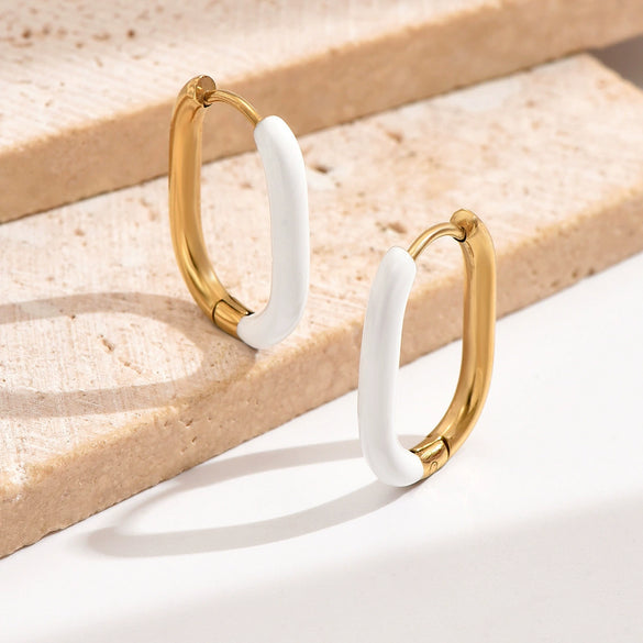 Wholesale Geometric Electroplated Stainless Steel Earrings For Women