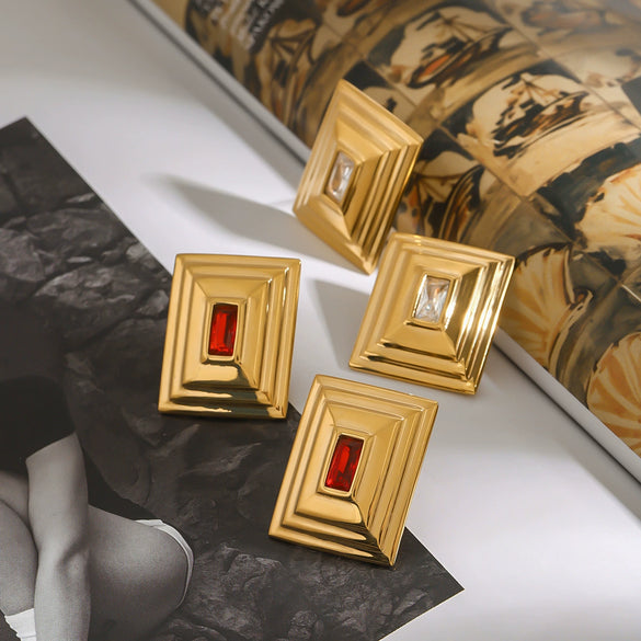 Wholesale Geometric Electroplated Stainless Steel Earrings For Women