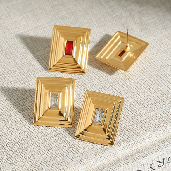 Wholesale Geometric Electroplated Stainless Steel Earrings For Women