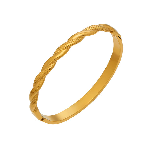 Wholesale Geometric Electroplated Stainless Steel Interlocking Buckle Bracelet For Women