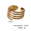 Wholesale Geometric Electroplated Stainless Steel Open Adjustable Women's Rings Fashionable Simple And Versatile