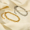 Wholesale Geometric Electroplated Stainless Steel Oval Chain Cross Buckle Unisex Women's Bracelet