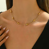 Wholesale Geometric Electroplated Stainless Steel Oval Hollow Ball Necklace For Men And Women