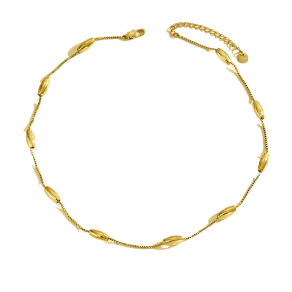 Wholesale Geometric Electroplated Stainless Steel Oval Hollow Ball Necklace For Men And Women