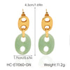 Wholesale Geometric Electroplated Stainless Steel Pig Nose Earrings For Women Retro Maillard Style