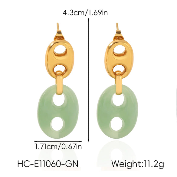 Wholesale Geometric Electroplated Stainless Steel Pig Nose Earrings For Women Retro Maillard Style