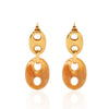 Wholesale Geometric Electroplated Stainless Steel Pig Nose Earrings For Women Retro Maillard Style