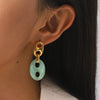 Wholesale Geometric Electroplated Stainless Steel Pig Nose Earrings For Women Retro Maillard Style