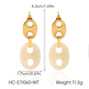 Wholesale Geometric Electroplated Stainless Steel Pig Nose Earrings For Women Retro Maillard Style